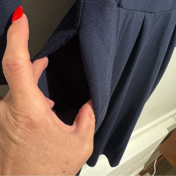 Bundle of 2 Merona Navy and Black Striped Long Sleeve Dresses. Size Medium - Picture 5 of 16